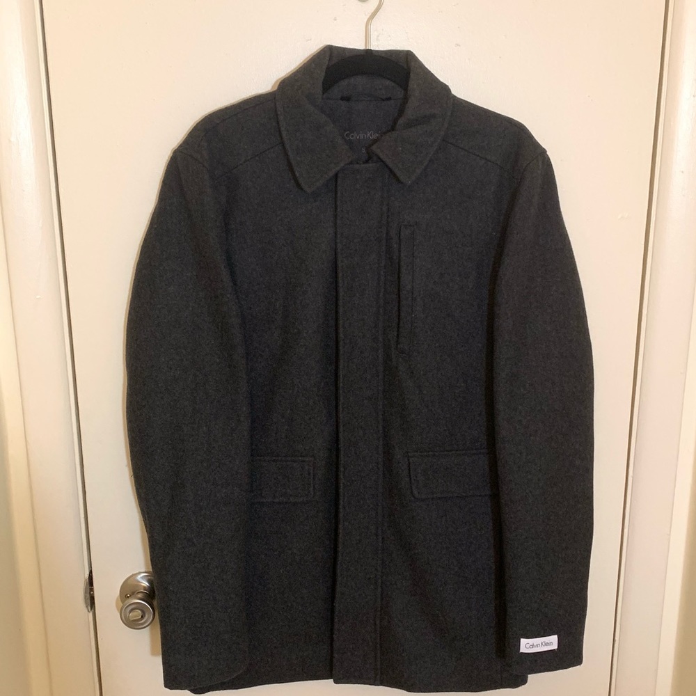 Men Calvin Klein Wool Blend Coat